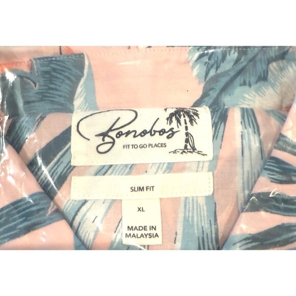 Bonobos Riviera Slim Fit Short Sleeve Pink Birds in Tropics Vacation Size XL NWT - Picture 5 of 6